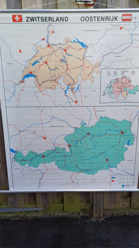 [907] Landkaart van Zwitserland en Oostenrijk