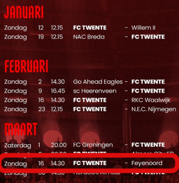 [947] 2 kaarten voor FC Twente - Feyenoord